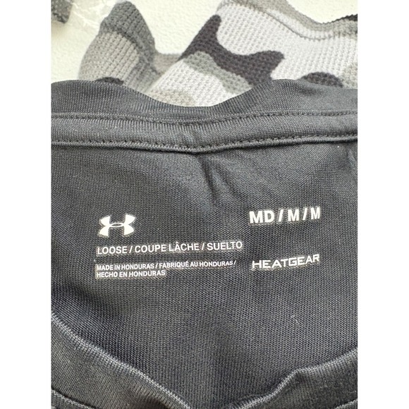 Under Armour HeatGear Athletic T-Shirt Performance Loose Fit Black MD - Picture 5 of 5